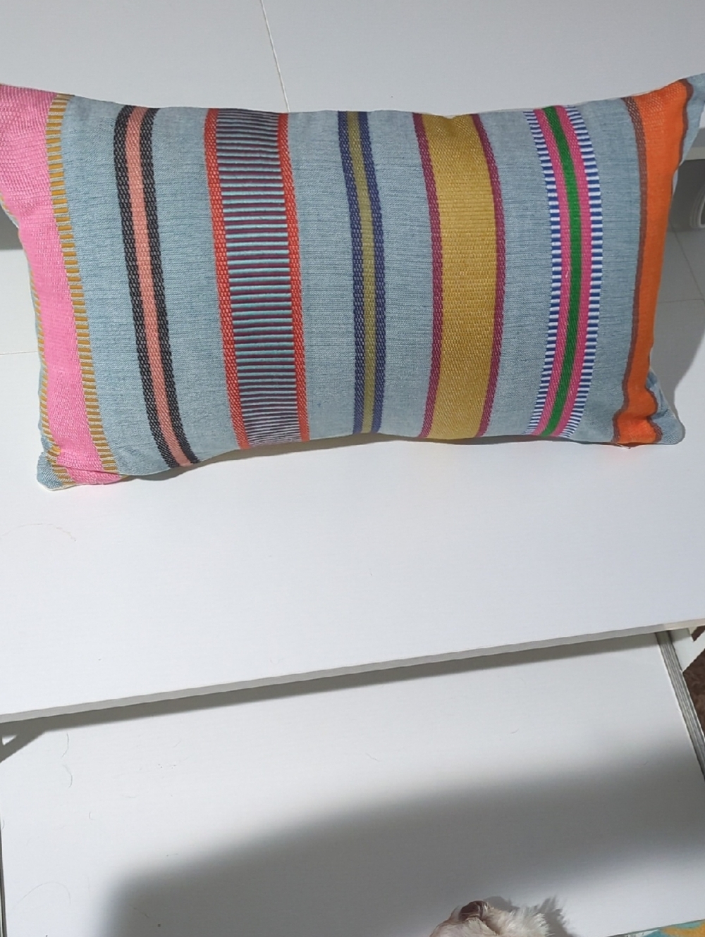 West Elm Multicolor Striped Pillow Cover in Blue, Pink, Orange & Gold